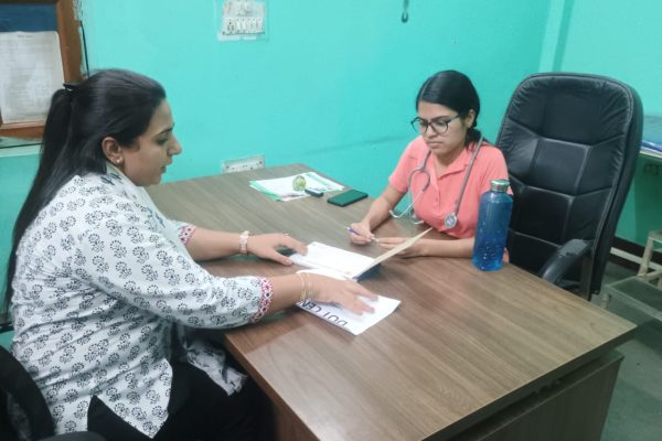 May 16, 2025 Laxmi Vihar – Visit to Mohalla Clinic with Kanika Ma’am; met M.O. Dr. Kaveri Bedi for program sensitisation.